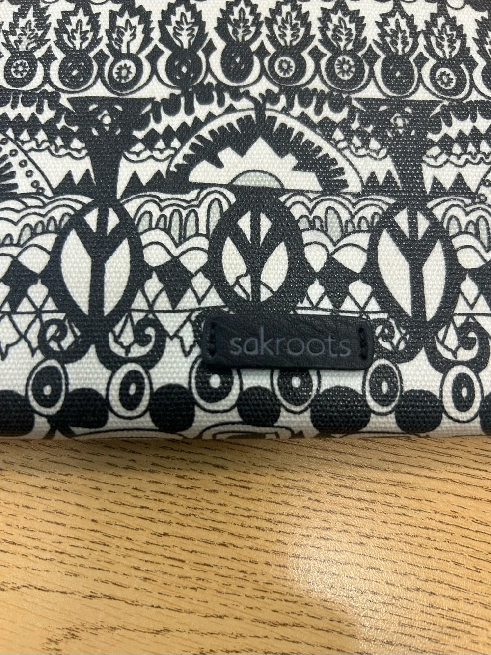 Sakroots Black & White Patterned Zip Wallet